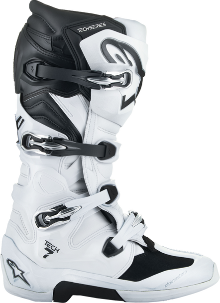 Alpinestars Tech 7 Boots - White/Black US 14 / EU 49.5 - Durable Off-Road Motorcycle Footwear