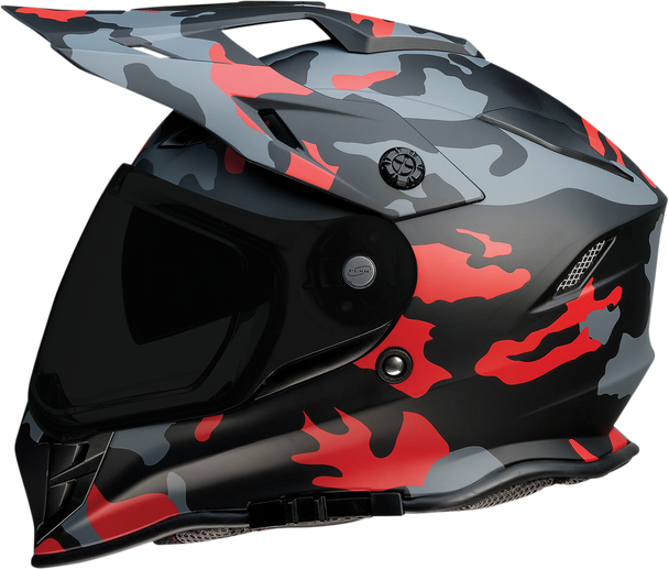 Z1R Range Helmet - Camo Red, XL | Versatile Motorcycle Helmet with Sun Visor and Removable Lining