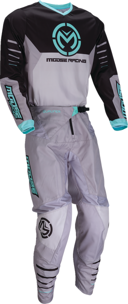 MOOSE OFFROAD Qualifier? Jersey - Gray/Teal - Small by Moose Offroad (Part #2910-8183)