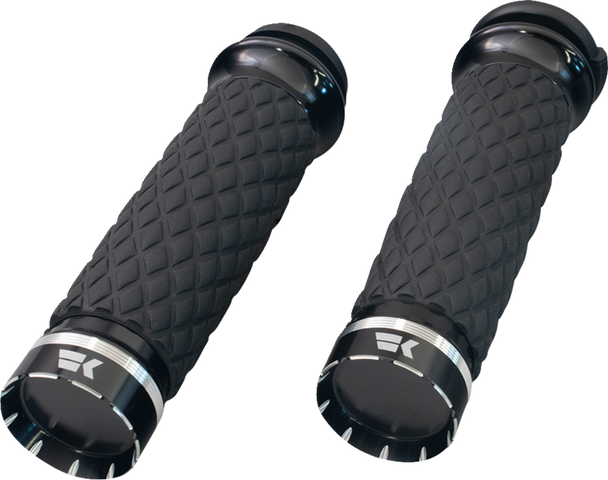 KHROME WERKS Tracer Grips - Custom Contour Diamond Black - Part 500320