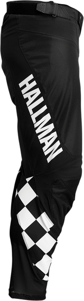 THOR Hallman Differ Cheq Pants - Black/White US Size 32 - Durable Motorcycle Riding Pants