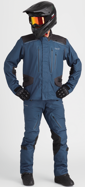 THOR Range Pants Steel US 32 with Vented Knee and Hip Pads, Waterproof Breathable Construction