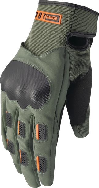 THOR Range Gloves Army/Orange Large - Waterproof and Breathable Performance Gloves 3330-8266