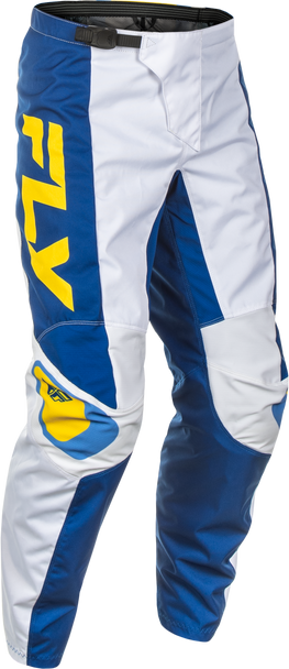 F 16 Pants White/Dark Blue/Yellow Sz 40