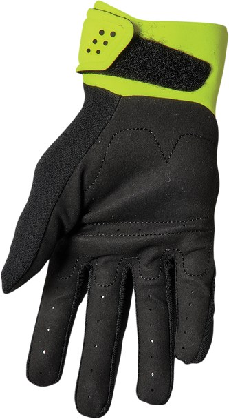 THOR Youth Spectrum Gloves Black/Acid Large - Durable and Flexible Riding Gloves