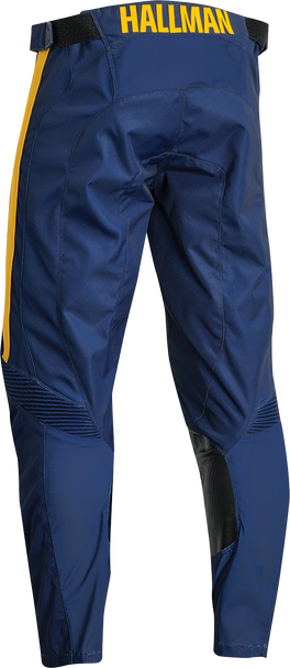 THOR Hallman Legend Pants - Navy US 34 with Adjustable Hip Cinches and Reinforced Knee Panels