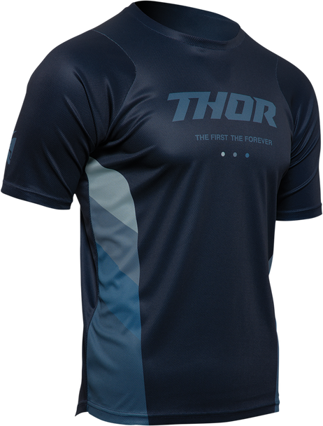 THOR Assist React Short-Sleeve MTB Jersey - Midnight/Teal, XL - Part Number 5120-0184