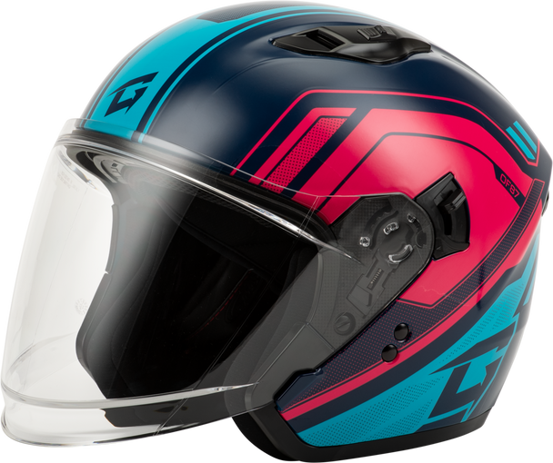 Of 87 Duke Helmet W/Led Light Blue/Red Md