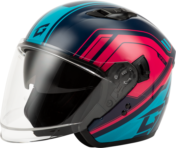 Of 87 Duke Helmet W/Led Light Blue/Red Sm