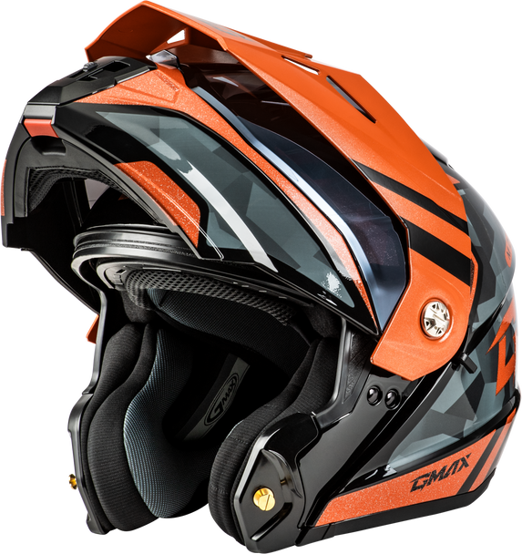 Md 74 Striker Modular Helmet W Smk Shield Blk/Gry/Or Mtlc Xl