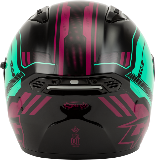 Of 87 Duke Helmet W/Led Light Blk/Aqua/Coral Md