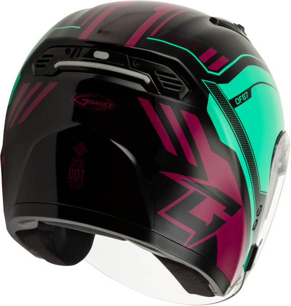 Of 87 Duke Helmet W/Led Light Blk/Aqua/Coral Lg