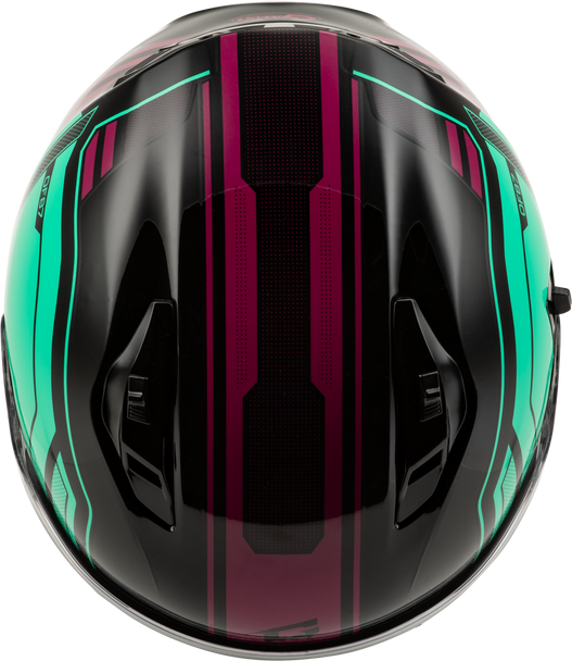 Of 87 Duke Helmet W/Led Light Blk/Aqua/Coral Lg