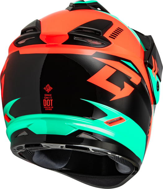 Gm 11 Ronin Helmet Black/Aqua/Coral Xl