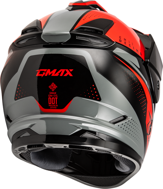 Gm 11 Decima Helmet Black/Red/Grey Md