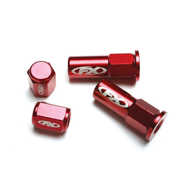 Factory Effex Fx Valve Cap/Rim Lock Kit Universal Red 12-36722