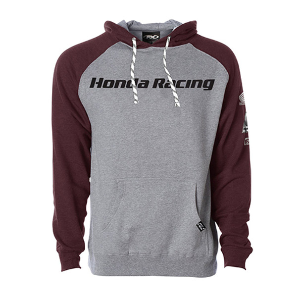 Factory Effex Honda Racing Men'S Pullover Hoodie / Heather Gray-Burgandy (L) 23-88304