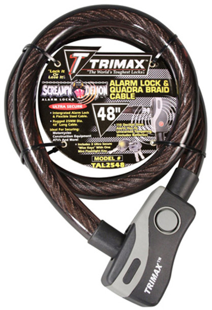 Trimax Alarmed Lock & Quadra-Braid Cable 48'' Tal2548