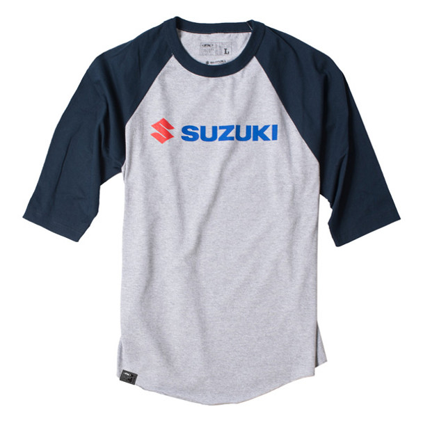 Factory Effex Suzuki Baseball T-Shirt / Heather-Navy (M) 17-87422