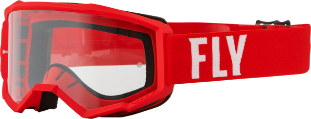 Fly Racing Focus Goggle Red/White W/ Clear Lens 37-51145