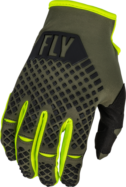 Fly Racing Kinetic Gloves Olive Green/Hi-Vis Xs 376-413Xs