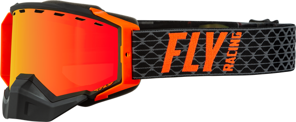 Fly Racing Zone Snow Goggle Black/Orange W/ Red Mirror/Amber Lens 37-50264