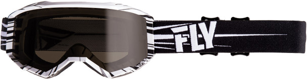 Fly Racing Zone W/C Goggle Black/White W/Dark Smoke Lens Fla-045