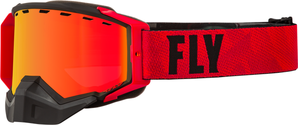 Fly Racing Zone Pro Snow Goggle Black/Red W/ Org Mirror/Plrzd Smke Lns 37-50332