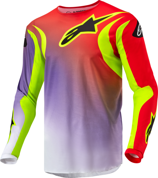 Alpinestars Fluid Lucent Jersey White/Neon Red/Yellow Fluo Sm 3763724-2029-S