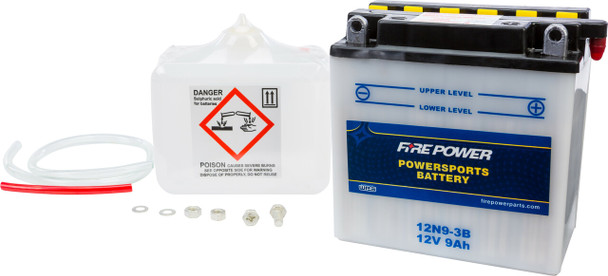 Fire Power Battery W/Acid 12N9-3B 12V 12N9-3B