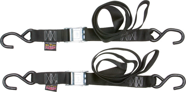 Powertye Tie-Down Cam S-Hook 1.5"X5.5' Black Pair 28622