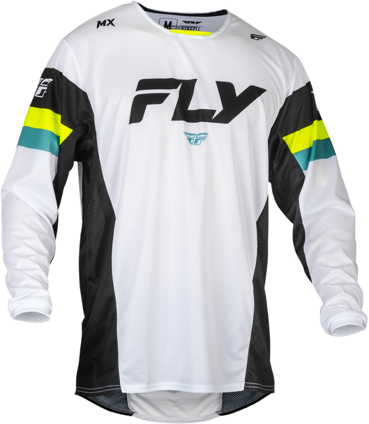 Fly Racing Kinetic Prix Jersey White/Black/Hi-Vis Sm 377-423S