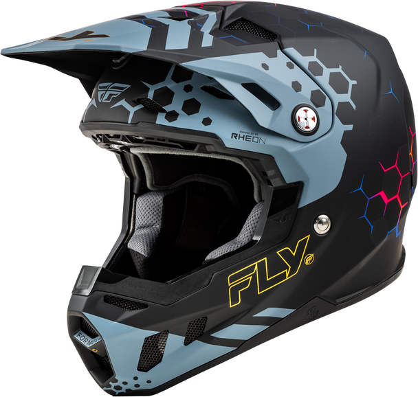 Fly Racing Formula Cc Tektonic Helmet Matte Black/Slate/Blue Lg 73-4333L