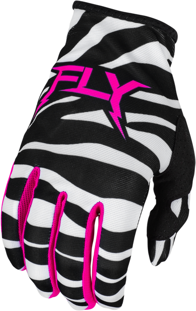 Fly Racing Lite Uncaged Gloves Black/White/Neon Pink Lg 377-741L