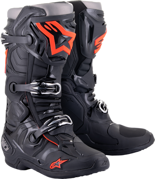 Alpinestars Tech 10 Boots Black/Red Fluo Sz 11 2010020-1030-11