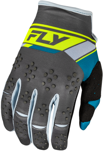 Fly Racing Kinetic Prix Gloves Charcoal/Hi-Vis Xl 377-411X