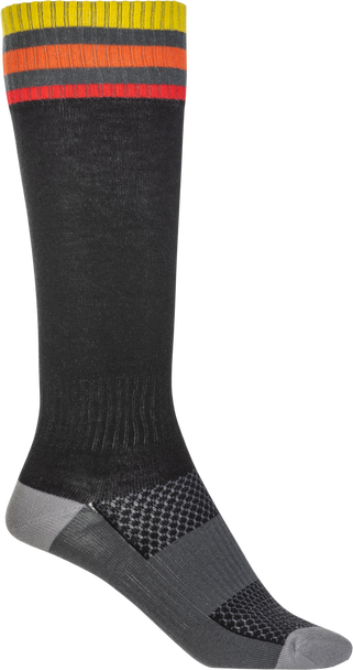 Fly Racing Mx Socks Thin Black Lg/Xl 350-0540L