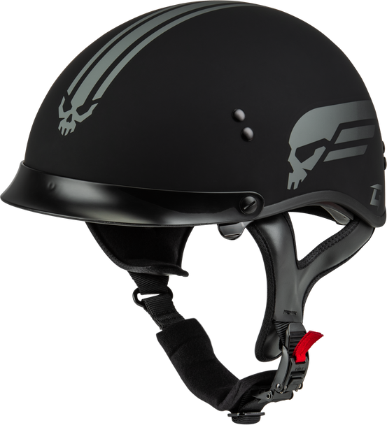 Gmax Hh-65 Retribution Helmet W/Peak Matte Black/Silver Md H96511815