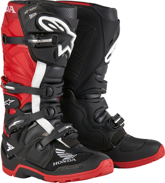 Alpinestars Honda Tech 7 Enduro Drystar Black/Bright Red Sz 10 2012723-1303-10