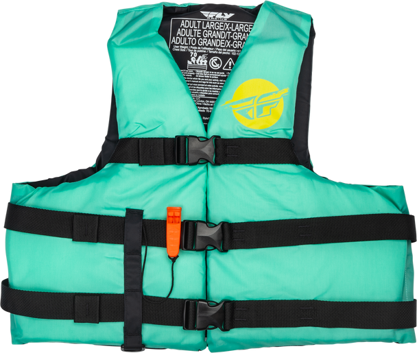 Fly Racing Nylon Flotation Vest Seafoam Green/Yellow Lg/Xl 221-30412L