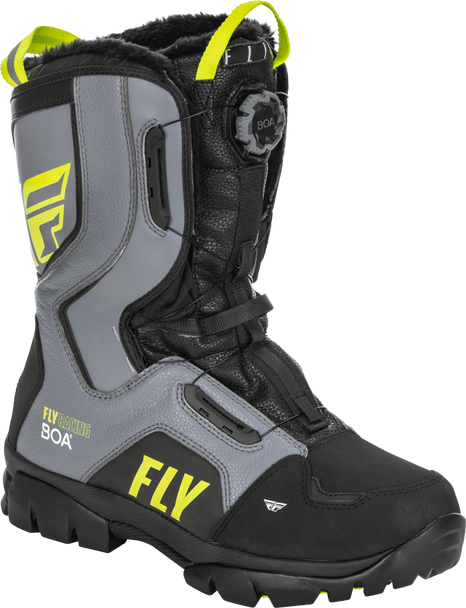 Fly Racing Marker Boa Boot Black/Grey/Hi-Vis Sz 12 361-96712