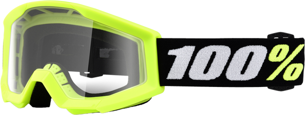 100% Strata Mini Goggle Yellow Clear Lens 50033-00003
