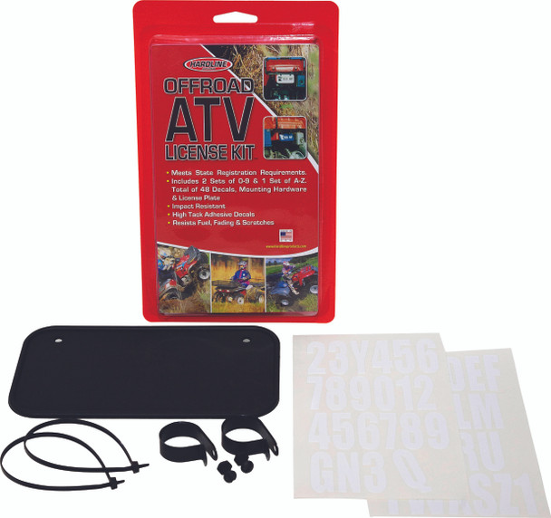 Hardline ATV License Plate Kit Black 2341B