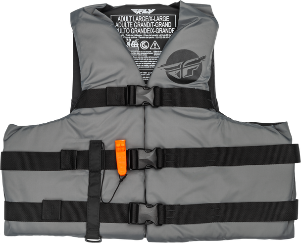 Fly Racing Nylon Flotation Vest Grey/Black 2X 221-304112X