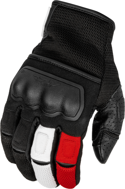 Fly Racing Coolpro Force Gloves Black/White/Red Md 476-4127M