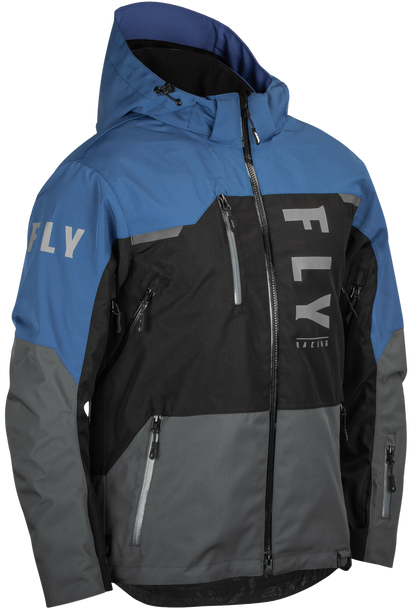 Fly Racing Carbon Jacket Black/Grey/Blue Lg 470-5202L