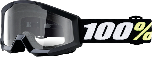 100% Strata Mini Goggle Black Clear Lens 50033-00001