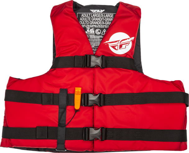 Fly Racing Nylon Flotation Vest Red/White 2X 221-304132X