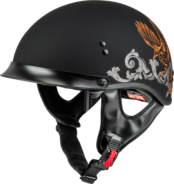 Gmax Hh-65 Corvus Helmet W/Peak Matte Black/Silver/Orange Lg H96510946