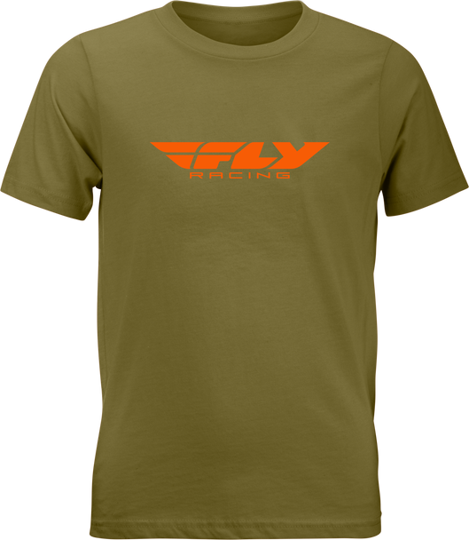 Fly Racing Youth Fly Corporate Tee Olive/Orange Yl 352-0676Yl